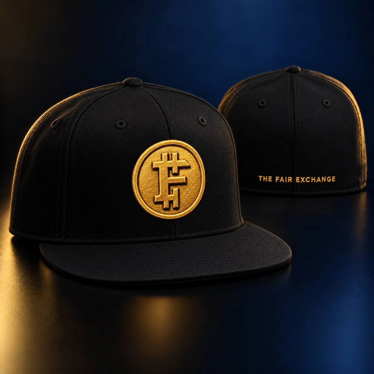 Court Cap in black and gold, TFEX design concept