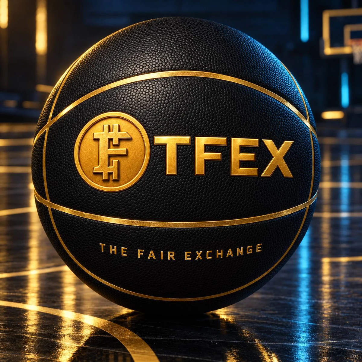 Signature Basketball in black and gold, TFEX design concept